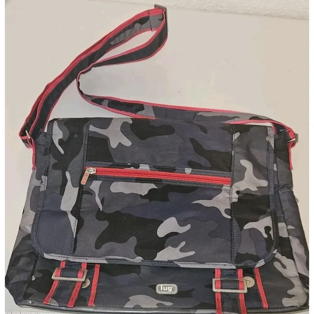 Lug Orange Label Crossbody Messenger Bag Laptop Camo Grey Blue Black 16x12
